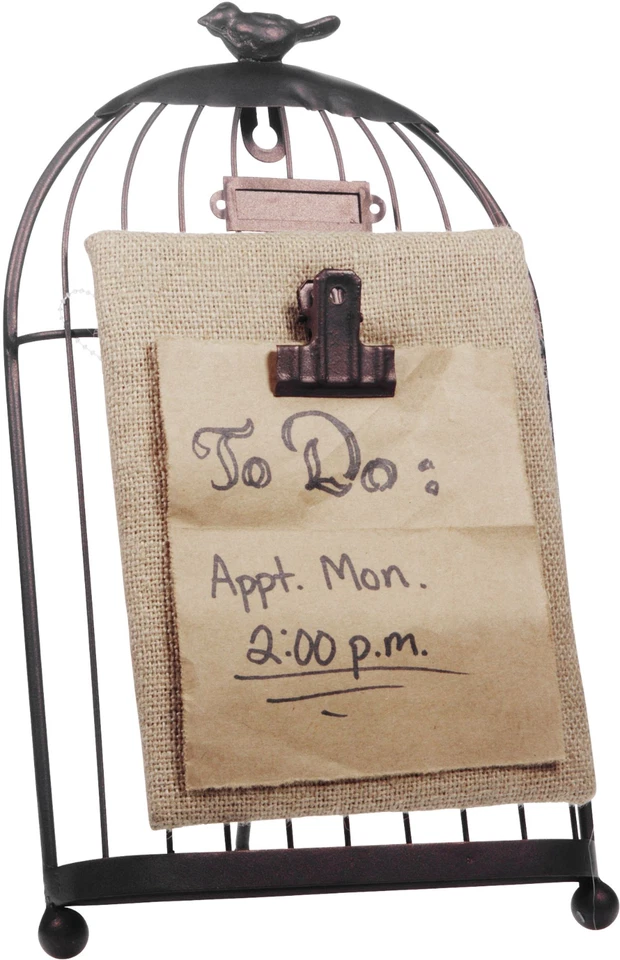 Bronze Birdcage Memo Board Message Holder for Kitchen, Desk, Office, Counter etc - Image 1 of 2