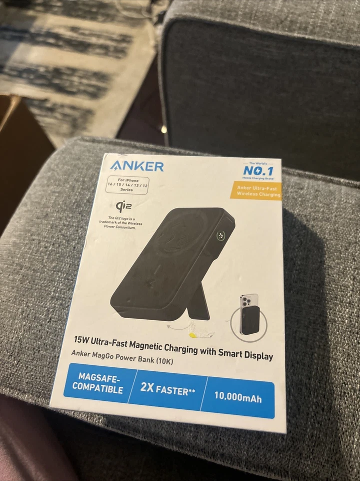 Batería Inalámbrica Anker MagGo Magnética 15W QI2 10.000 mAh con LCD - CAJA ABIERTA Foto 1 de 1