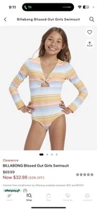 Girls Size 14 NWT Billabong One Piece Swimsuit - Picture 1 of 4