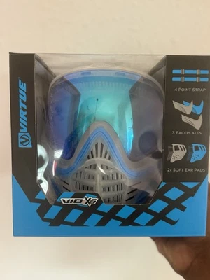 Máscara de paintball Virtue VIO XS lente térmica azul correa de 4 puntos Foto 1 de 4