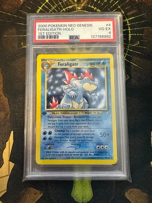 Pokemon Feraligatr 4/111 Neo Genesis 1st Edition Holo Vintage PSA 4 - Image 1 of 2