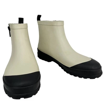 Bota de Lluvia Madewell The Zip-Up Lugsole Beige Negro 9 Plata Ceniza Foto 1 de 4
