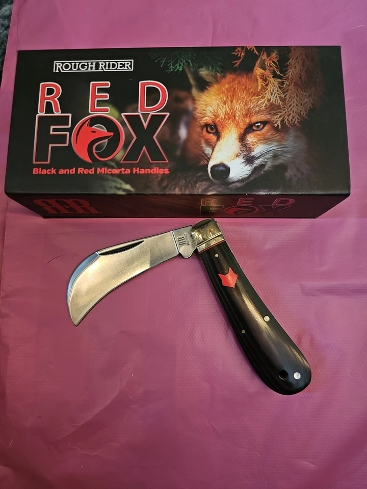 Складной нож Rough Rider Red Fox с черными и красными ручками Micarta - Изображение 1 из 4