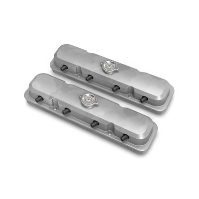 Holley 241-190 2-piece Cast Aluminum Valve Covers - Natural Finish - Image 1 of 4