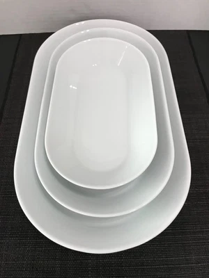 IKEA Oval Nesting Serving Plates Trays - White Porcelain - Three (3) - Image 1 of 4