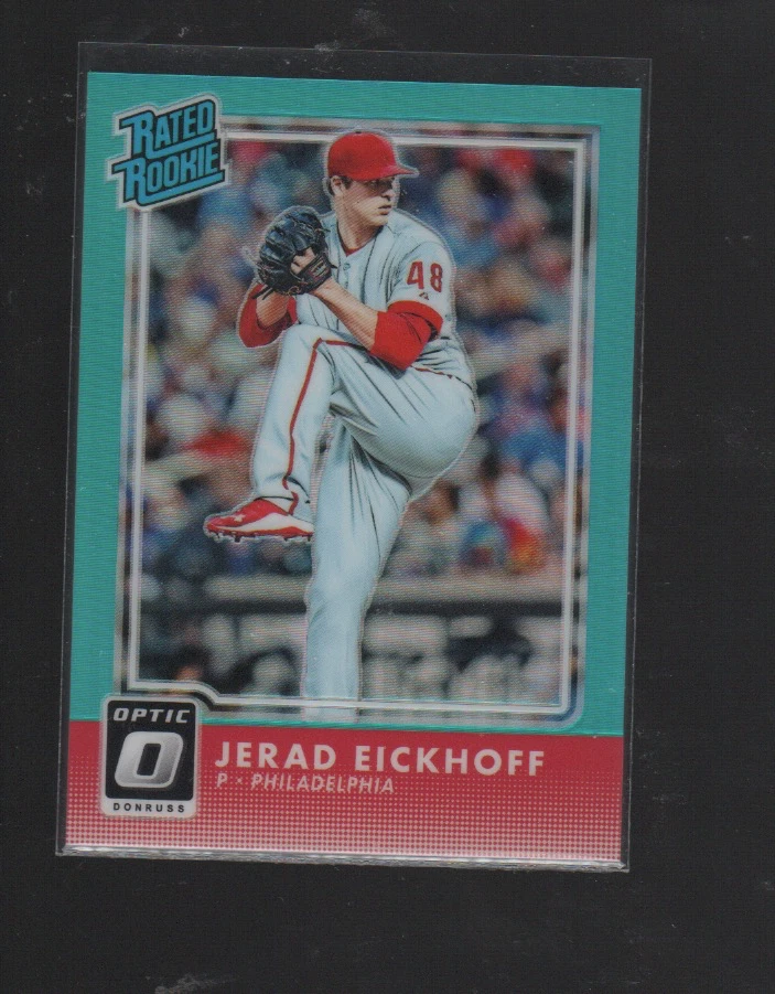 JERAD EICKHOFF  2016 PANINI DONRUSS OPTIC AQUA PRIZMS ROOKIE CARD #63  /299 - Image 1 of 1