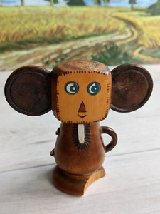 Soviet Cheburashka Toy Wood Vintage - Picture 1 of 12