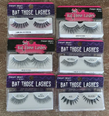 VARIETY Lot of 6-Bat Those Lashes Ardell Eyelashes W/ Adhesive Fright Night - Image 1 of 4