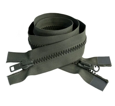 YKK #8 12" - 36" Two Way Molded Plastic Heavy Duty Jacket Zipper Separating - Image 1 of 4