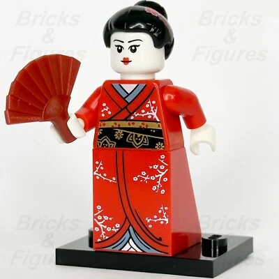 LEGO® Kimono Girl Minifigure Collectible Series 4 Geisha with Fan 8804 col04-2 - Image 1 of 3