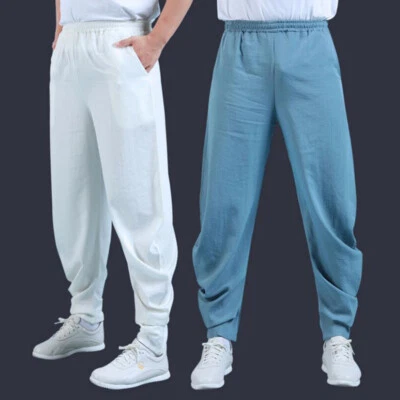 Pantalones de artes marciales chinos de kung fu tai chi para hombre Bloomers doblando rodillas Foto 1 de 4