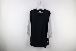 Vtg DC Shoes Skateboarding Mens Large Spell Out 3/4 Sleeve Raglan Henley T-Shirt - Picture 1 of 9