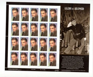 1998 MINT SHEET OF 20 LEGENDS OF HOLLYWOOD JAMES CAGNEY PACKAGE SEALED BY USPS - Picture 1 of 1