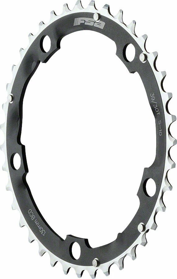 FSA Pro Road Triple Chainring - 39t, 130 BCD, Aluminum, N-10, Black - Image 1 of 1