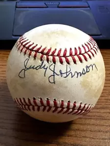 JUDY JOHNSON 2 SIGNED AUTOGRAPHED ONL FEENEY BASEBALL! Homestead Grays HOF JSA - Picture 1 of 2