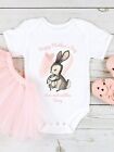 Personalised Happy Mother's Day Pink Bunny, Babygrow, Vest, New Baby Outfit