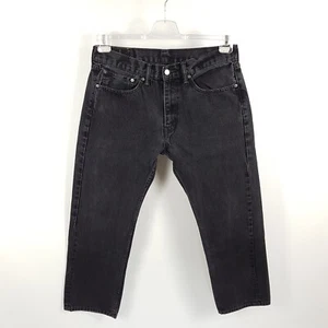 Levi's Jeans 505 Herren W34 (wie W32) L29 Schwarz Straight Washed Denim Hose - Bild 1 von 9
