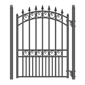 Aleko London Stil dekoratives Stahl Garten Fußgänger Tor 5 x 4 Fuß - Bild 1 von 8