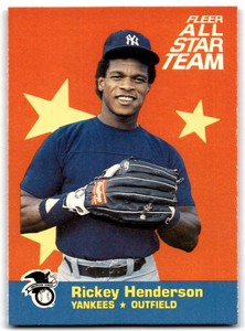 1986 Fleer All Star Team Rickey Henderson New York Yankees #7