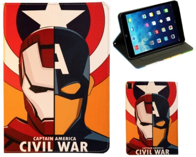 For iPad Mini 1 2 3 4 5 Iron Man Captain America Civil War Superhero Case Cover - Image 1 of 3