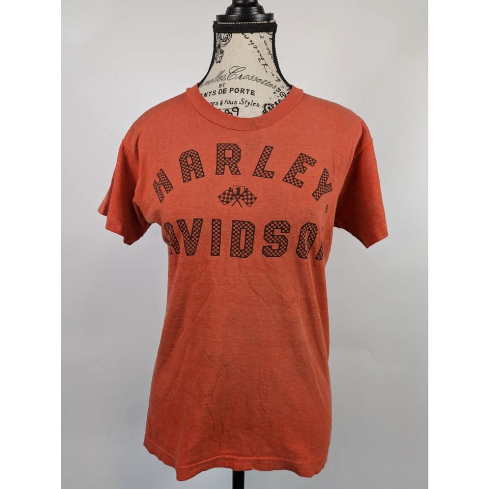 Camiseta De Colección Años 50 Harley Davidson Champion Mujer M POBRE Charlies Alton IL Individual Foto 1 de 4