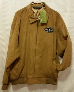 HOUSTON COWBOY DAYS Houston Chapter Men's XL Brown Jacket NWT Performance Suede - Picture 1 of 5