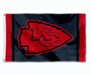 Bandera de fútbol mancave bandera del equipo de fútbol profesional de Kansas 3 x 5 bandera de puerta trasera - Imagen 1 de 5