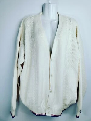 Cárdigan Suéter Vintage United Colors of Benetton Marfil Grueso Tejido XL Para Hombre Foto 1 de 4