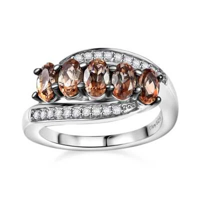 ¡¡INCREÍBLE!!  Anillo de andalucía y circón chapado en rodio de 1,50 quilates de ley talla 5 Foto 1 de 4