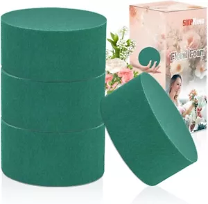4Pcs Floral Foam Round SUPKING 3.2" Small Green Wet Dry Flower Foam Blocks - Picture 1 of 6