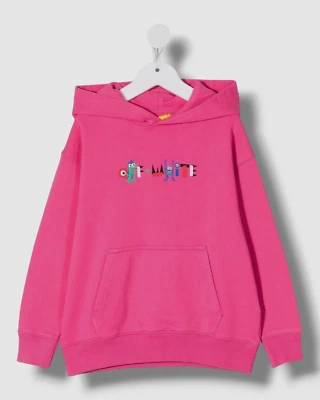 $375 Off White Kids Girls'' Pink Monster Hoodie Sweatshirt Sweater Size 8 - Image 1 of 3