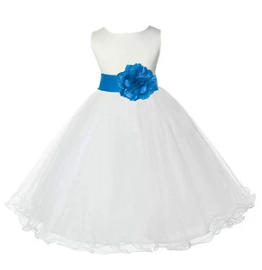 Flower Girl Dress Birthday Wedding Bridesmaid Formal Pageant Recital Graduation - Picture 1 of 45