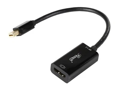  Adaptador Convertidor Activo Mini DisplayPort 1.2 a HDMI, Negro, Chapado en Oro Foto 1 de 3