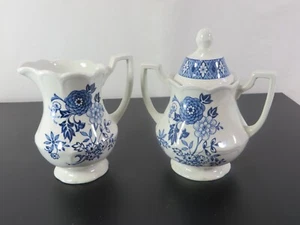 Crema y azúcar Ironstone Royal Staffordshire J&G Meakin CATHAY con tapa Inglaterra - Imagen 1 de 23