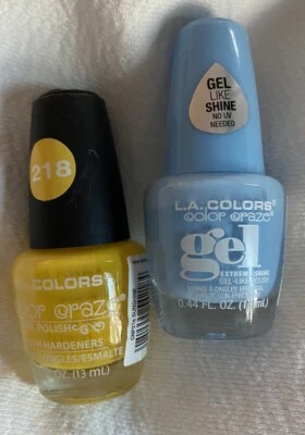 Lote LA Colores Gel Esmalte de Uñas Azul Claro, Amarillo, UCLA, Carneros, Cargadores, Fútbol  Foto 1 de 3
