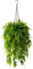 Artificial Hanging Plants in Conical Basket 5 Branches Faux Eucalyptus Leaf Gree