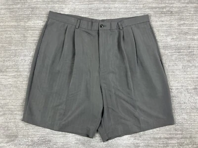 J. Ferrar Shorts Mens 40 Gray Pleated Lightweight Casual Outdoor - Image 1 of 4