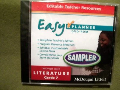 McDougal Littell Lit Gr 7 Easy Planner Sampler Editable Teacher Resources DVD-RO - Image 1 of 2