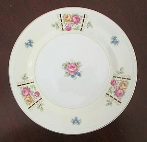HOMER LAUGHLIN Eggshell Georgian Pink/ Yellow Roses HLC2547 Bread Plate(s) Rare - Picture 1 of 2