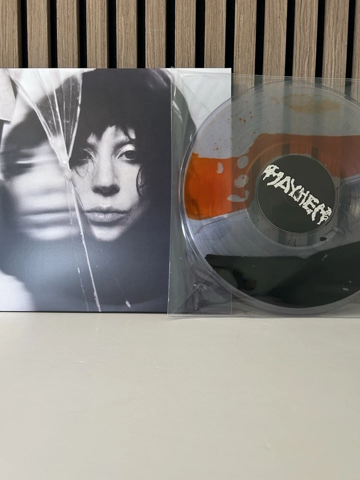 Lady Gaga Mayhem Liquid Filled Vinyl LP Orange Black Bad World - Image 1 of 3
