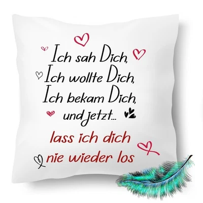 Kissen mit Liebesspruch Liebe Geschenk  für Freund Freundin mit Füllung 40x40 - Bild 1 von 4