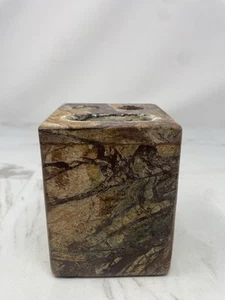 Natural Brown Stone Marble 2 Toothbrush Holder Home Bathroom Decor - Picture 1 of 10