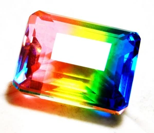 Natural 43.40 Cts Emerald Cut Multi Tourmaline Loose Gemstone R4462 - Picture 1 of 4