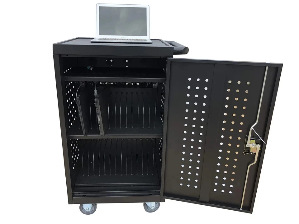 30-Bay Mobile School Charging Cart Station for Chromebook, Tablet and Laptop ... - Image 1 of 4