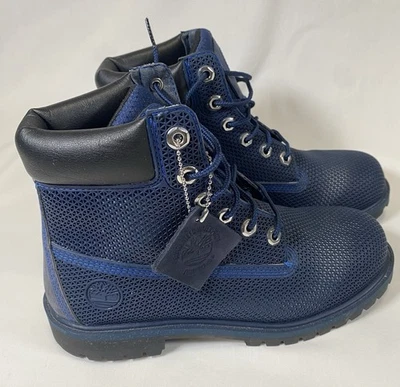 Timberland 6” Premium Waterproof Boots Boys 6.5Y Blue Mesh Leather A14HP - Image 1 of 4