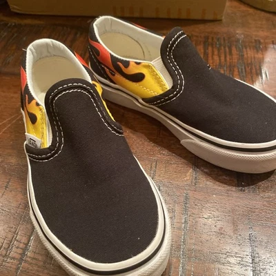 VANS Clásicos Zapatos de Lona Sin Cordones Niño Pequeño Hot Rod Llamas Bebé Niños Tenis 10.5 Foto 1 de 4