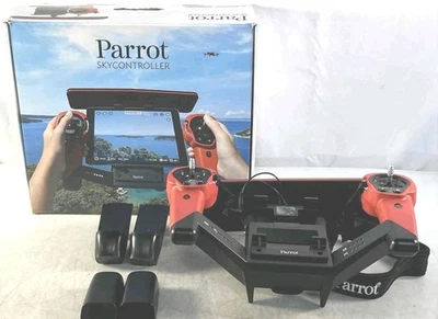 IOB PARROT SKYCONTROLLER for BEBOP Drone Red W/ 2 Batteries/ 2 Chargers Untested - Image 1 of 4