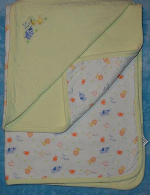 Manta bebé Laura Ashley amarilla Zoo Friends algodón recepción animales elefante Foto 1 de 3