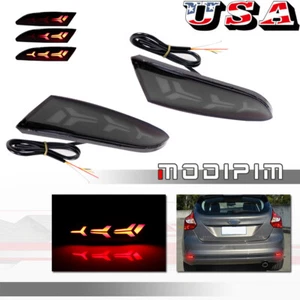 3 IN 1 Rear Tail Fog light Sequential Turn Signal Black For 2012-2014 Ford Focus - Picture 1 of 11
