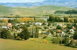 Vintage 1970 Franz Joseph WAIAU Township North Canterbury Neuseeland Luftbild - Bild 1 von 2